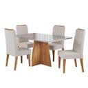 Ver imagem 2 de Conjunto Sala de Jantar Talento Mesa 120x80cm e 4 Cadeiras Iza Mel/off White/bege - Casa Giulia