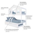 Ver imagem 4 de Treliche Casal/ Solteiro Casinha Dos Sonhos Madeira Maciça Branco Housin