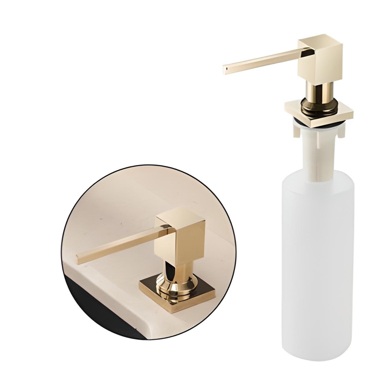 Dispenser Embutir Quadrado Pia/cozinha 500ml Dourado - Demima - 1