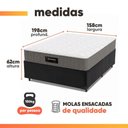 Ver imagem 3 de Cama Box com Colchão Queen Splendido Molas Ensacadas Tecido Malha Suede Cinza Preto Metalurgia