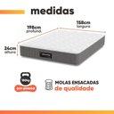 Ver imagem 7 de Cama Box com Colchão Queen Splendido Molas Ensacadas Tecido Malha Suede Cinza Preto Metalurgia