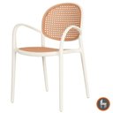 Ver imagem 2 de Kit 2 Cadeiras Empilhável Portofino Fratini Polipropileno Cor Nude e Assento Simulando Palha Rattan