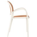 Ver imagem 4 de Kit 2 Cadeiras Empilhável Portofino Fratini Polipropileno Cor Nude e Assento Simulando Palha Rattan