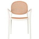Ver imagem 3 de Kit 2 Cadeiras Empilhável Portofino Fratini Polipropileno Cor Nude e Assento Simulando Palha Rattan