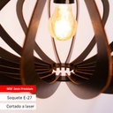 Ver imagem 3 de Luminária Pendente Grande Redondo Aletado Madeira Rustico Cor:café