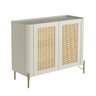 Buffet Aparador 98,5cm Porta Sextavada 100% Mdf Pés Metal Cor:luna com Dourado - 1