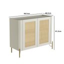 Ver imagem 2 de Buffet Aparador 98,5cm Porta Sextavada 100% Mdf Pés Metal Cor:luna com Dourado
