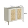 Buffet Aparador 98,5cm Porta Sextavada 100% Mdf Pés Metal Cor:luna com Dourado - 2