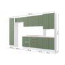 Cozinha Modulada Celeste Kappesberg 100% Mdf Branco/verde 360cm - 2