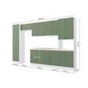 Ver imagem 2 de Cozinha Modulada Celeste Kappesberg 100% Mdf Branco/verde 360cm