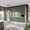 Cozinha Modulada Celeste Kappesberg 100% Mdf Branco/verde 360cm - 1