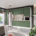 Ver imagem 1 de Cozinha Modulada Celeste Kappesberg 100% Mdf Branco/verde 360cm
