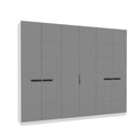 Ver imagem 2 de Guarda-roupa Casal Lisboa 6 Portas 4 Gavetas Branco/cinza - Politorno