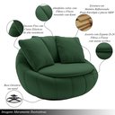 Ver imagem 3 de Kit 2 Poltronas Giratória Sala de Estar com Almofadas Afrodite Verde Veludo G45 - Gran Belo