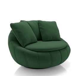 Kit 2 Poltronas Giratória Sala de Estar com Almofadas Afrodite Verde Veludo G45 - Gran Belo - 7