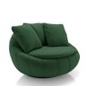 Kit 2 Poltronas Giratória Sala de Estar com Almofadas Afrodite Verde Veludo G45 - Gran Belo - 7