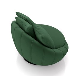 Kit 2 Poltronas Giratória Sala de Estar com Almofadas Afrodite Verde Veludo G45 - Gran Belo - 6