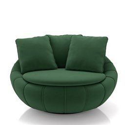 Kit 2 Poltronas Giratória Sala de Estar com Almofadas Afrodite Verde Veludo G45 - Gran Belo - 5