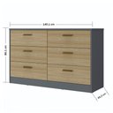 Ver imagem 3 de Cômoda Divino 6 Gavetas 100% Mdf Cinza/olmo - Manbel