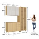 Ver imagem 6 de Cozinha Compacta 100 MDF 3 Peças com Tampo e Cristaleira 190cm Aura Luciane Móveis