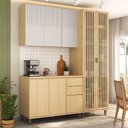 Ver imagem 1 de Cozinha Compacta 100 MDF 3 Peças com Tampo e Cristaleira 190cm Aura Luciane Móveis