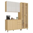 Ver imagem 4 de Cozinha Compacta 100 MDF 3 Peças com Tampo e Cristaleira 190cm Aura Luciane Móveis