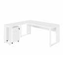 Ver imagem 2 de Mesa de Escritório em L 170 cm X 160 cm 40mm Pés Metal com Gaveteiro F5 Office Cor:Branco