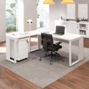 Ver imagem 1 de Mesa de Escritório em L 170 cm X 160 cm 40mm Pés Metal com Gaveteiro F5 Office Cor:Branco