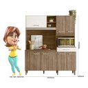 Ver imagem 3 de Cozinha Compacta 7 Portas 1 Gaveta Yara 160 Nicioli - Carvalho Rústico/carvalho Rústico/off White Cr