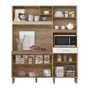 Ver imagem 2 de Cozinha Compacta 7 Portas 1 Gaveta Yara 160 Nicioli - Carvalho Rústico/carvalho Rústico/off White Cr