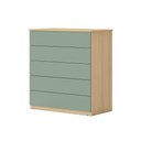 Ver imagem 1 de Cômoda 05 Gavetas Compacta:amêndoa/verde