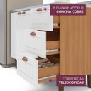 Ver mais imagens de Cozinha Pérola 200cm 4 Peças com Rodapé e Tampo Branco/Freijó Yescasa