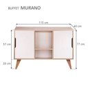 Ver imagem 4 de Aparador Murano Retrô 2 Portas MDP 115cm Carvalho e Branco Mercado Das Prateleiras