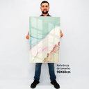 Ver imagem 2 de Quadro Decorativo Caixa Alta com Vidro Abstrato Mármore Azul Simples TaColado Moldura Preta 90 x 60c