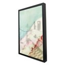 Ver imagem 1 de Quadro Decorativo Caixa Alta com Vidro Abstrato Mármore Azul Simples TaColado Moldura Preta 90 x 60c