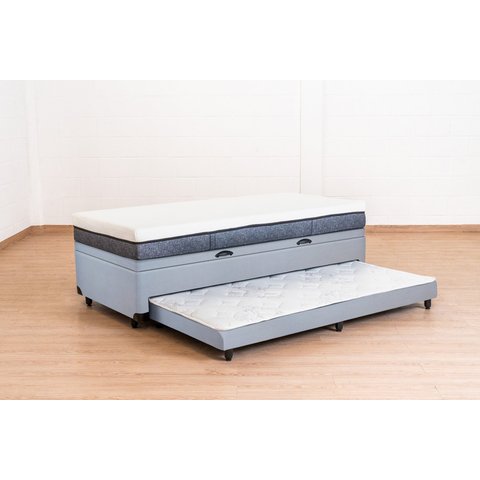 Cama 3 em 1 Solteirão Serenelife - Suede Cinza Escuro