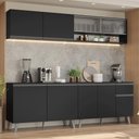Ver imagem 1 de Armário de Cozinha Completa 260 cm Preto Nice Madesa 02
