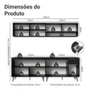 Ver imagem 3 de Armário de Cozinha Completa 260 cm Preto Nice Madesa 02