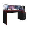 Mesa Gamer Drx-5000 c/ 3 Gavetas Preto e Vermelho Tx - 5