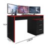 Mesa Gamer Drx-5000 c/ 3 Gavetas Preto e Vermelho Tx - 3