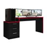 Mesa Gamer Drx-5000 c/ 3 Gavetas Preto e Vermelho Tx - 6