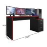 Mesa Gamer Drx-5000 c/ 3 Gavetas Preto e Vermelho Tx - 2