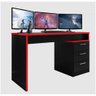 Mesa Gamer Drx-5000 c/ 3 Gavetas Preto e Vermelho Tx - 4