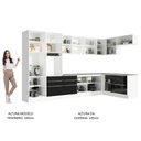 Ver imagem 5 de Armário de Cozinha Completa de Canto 546cm Branco/Preto Lux Madesa 05