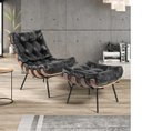 Ver imagem 3 de Kit Poltrona Costela com Puff Para Sala Couríssimo Preto