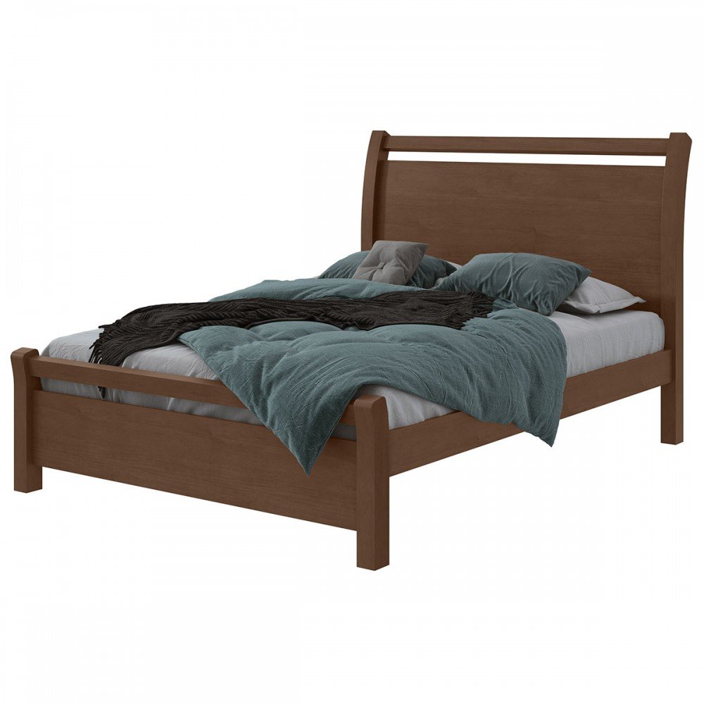 Cama de Casal Reali 100% Mdf Imbuia Clean - Móveis Lopas - 2