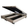 Base Box Baú Queen Bipartido Blindado 158x198 Suede Bege Bio Box - 1