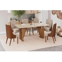 Ver imagem 2 de Mesa Jantar Adriana 180 6 Cadeiras Ivy Caramelo Creme - Henn