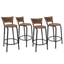 Ver imagem 1 de Kit 4 Bancos para Bancada Cozinha Gourmet Junco Cappuccino Balcão Ilha Banqueta 60cm Itagold
