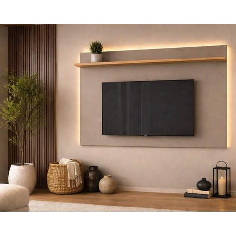 Painel para TV até 42 Polegadas 135CMX120CM 1 Prateleira Benevello
